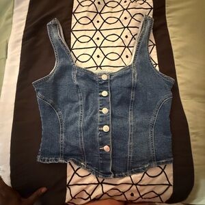 Denim Button-Up Women's Top